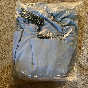 Mika rose Misty Blue Maxi Puffed Sleeves Dress